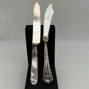 Antique/Vintage M.O.P. And Silver Tea , and Caviar Knife / 2 pcs.